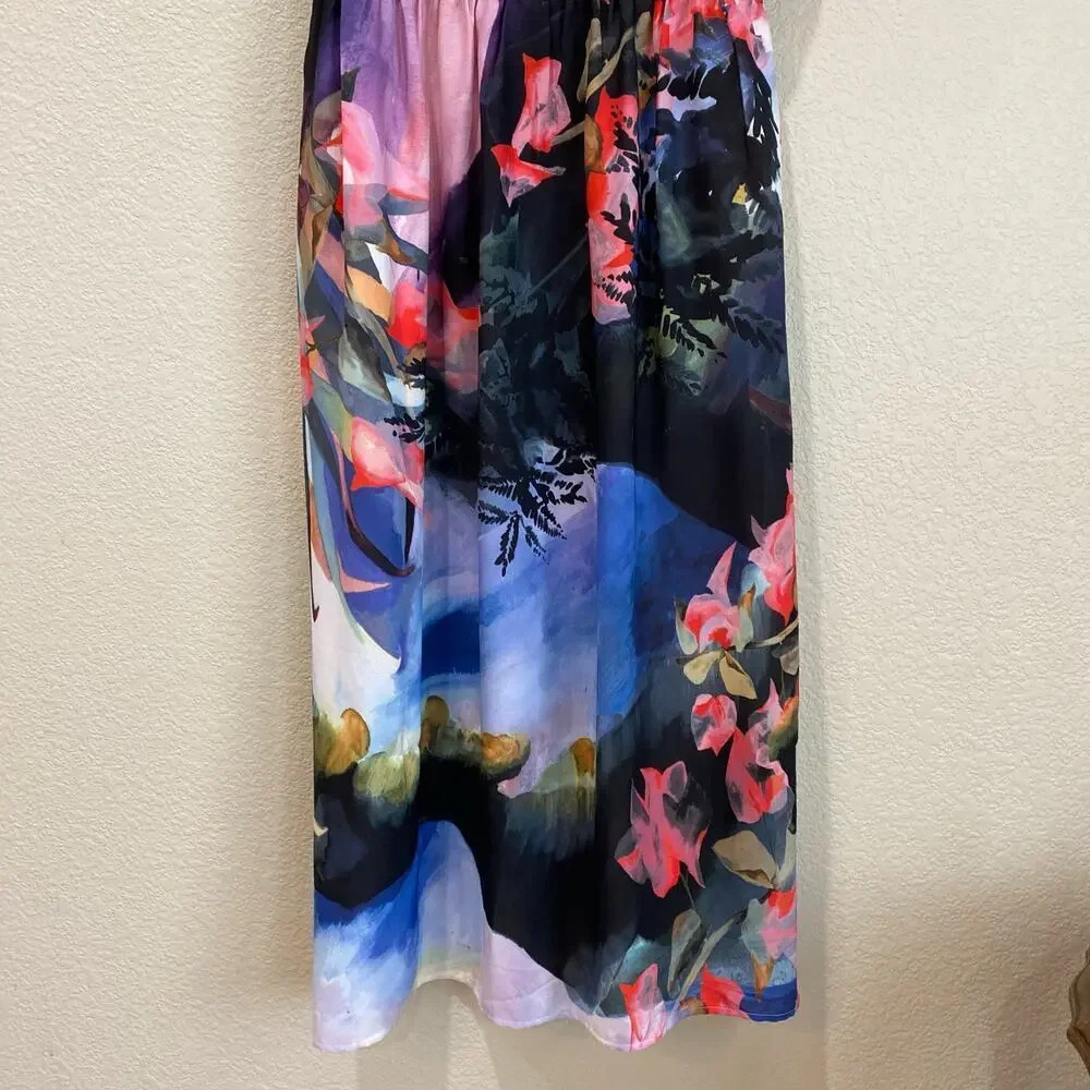 ANTHROPOLOGIE Corey Lynn Calter Daybreak Midi Dress Size 12 Watercolor Print - Picture 9 of 10